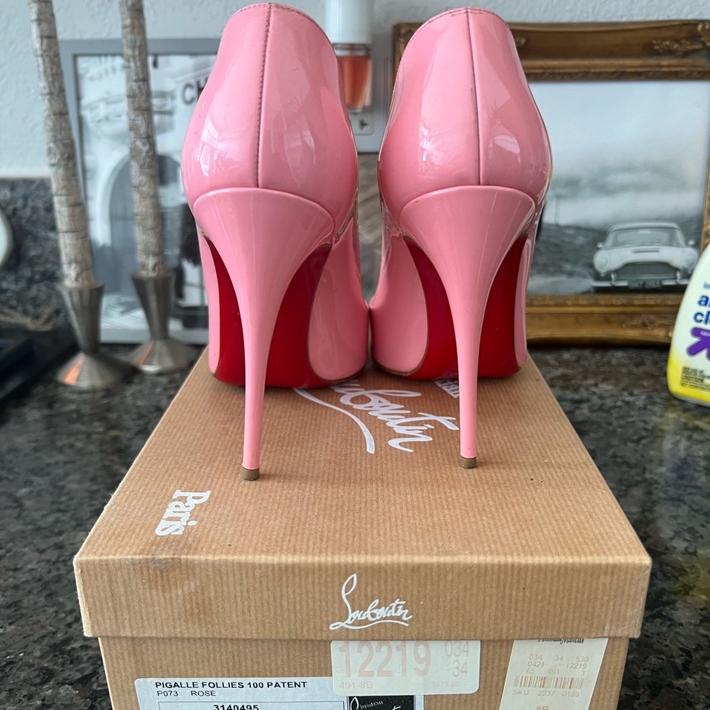 CHRISTIAN LOUBOUTIN PIGALLE FOLLIES 💕💖👠 limited ROSE 💓 color SZ 38